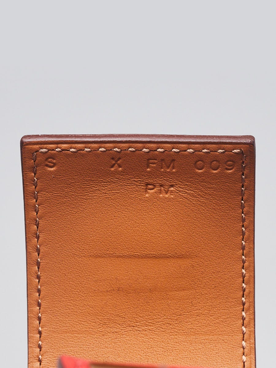 Hermes Rouge Tomate Swift Leather Gold Plated Collier de Chien