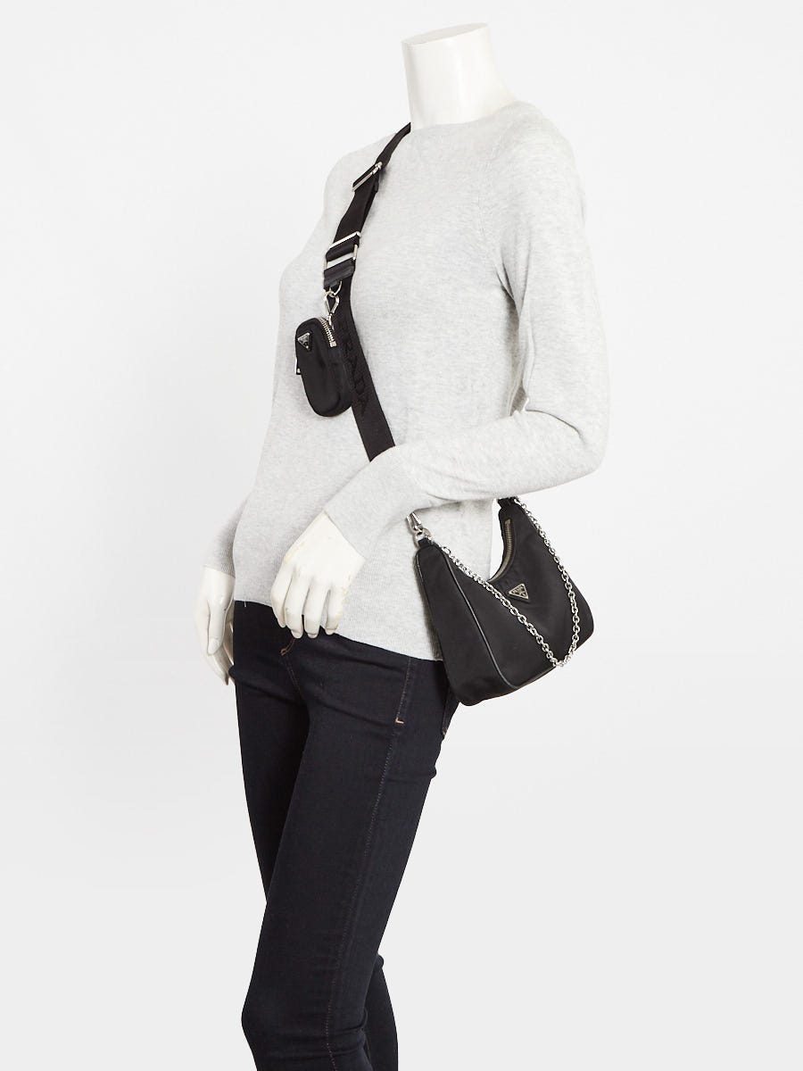 Prada Black Tessuto Nylon 2005 Re-Edition Shoulder Bag 1BH204