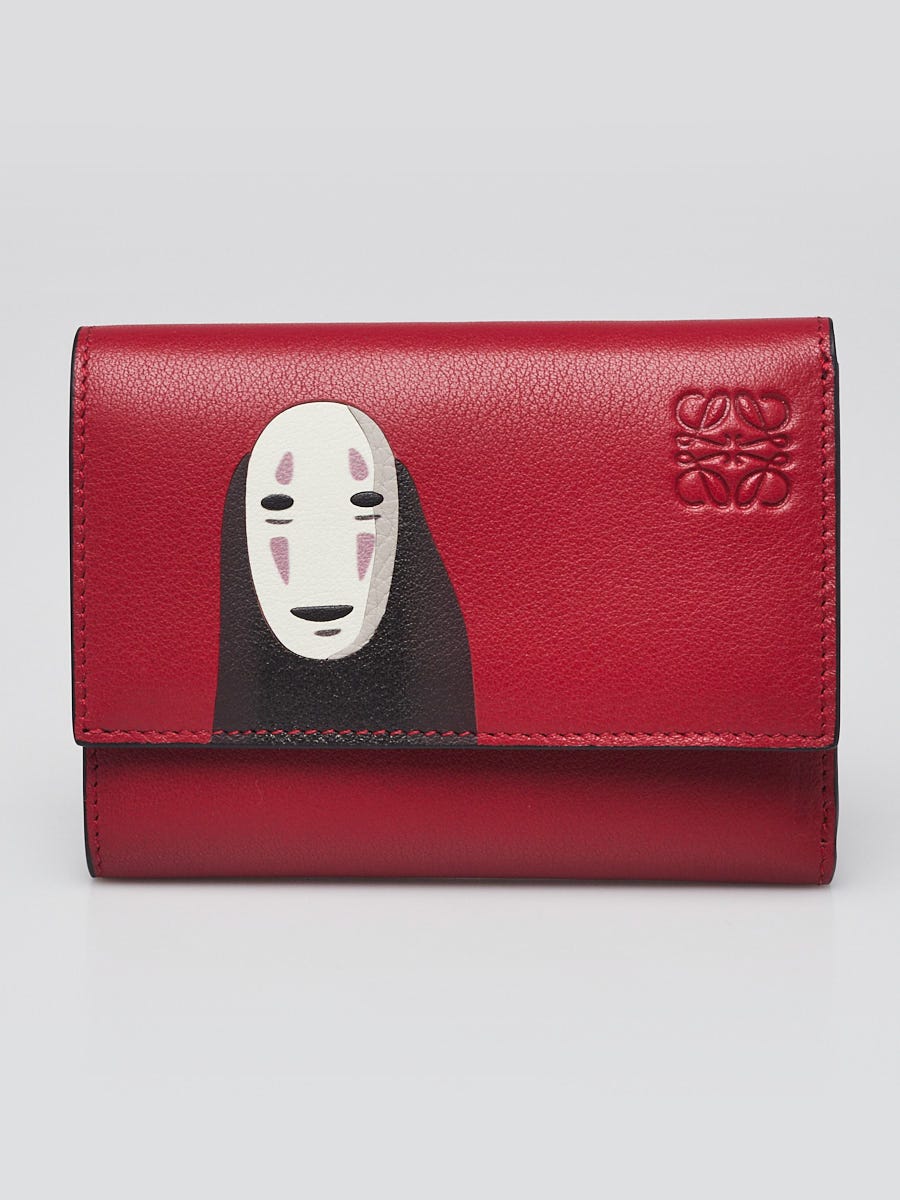 Loewe x Studio Ghibli Raspberry Leather No Face Compact Wallet