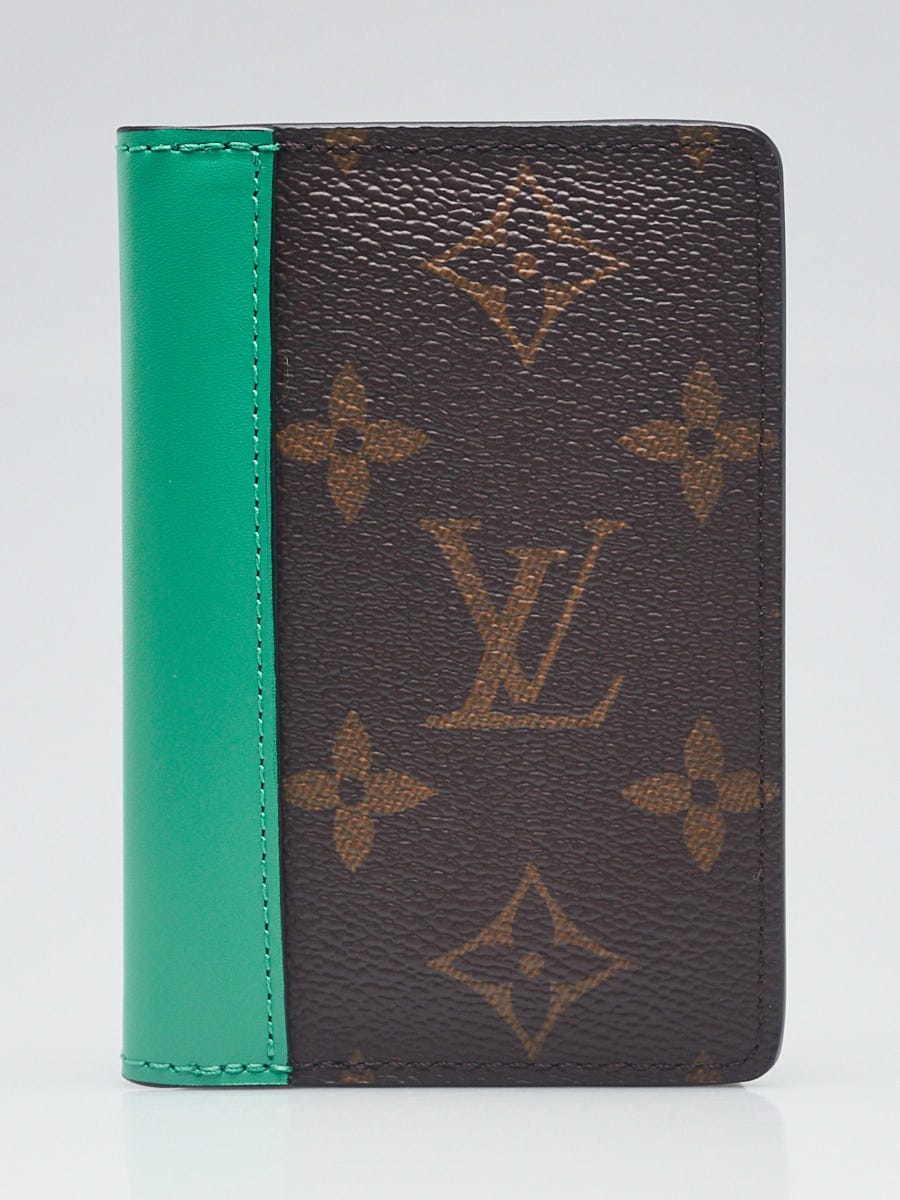 Louis Vuitton Monogram Canvas Macassar Green Leather Pocket Organizer ...
