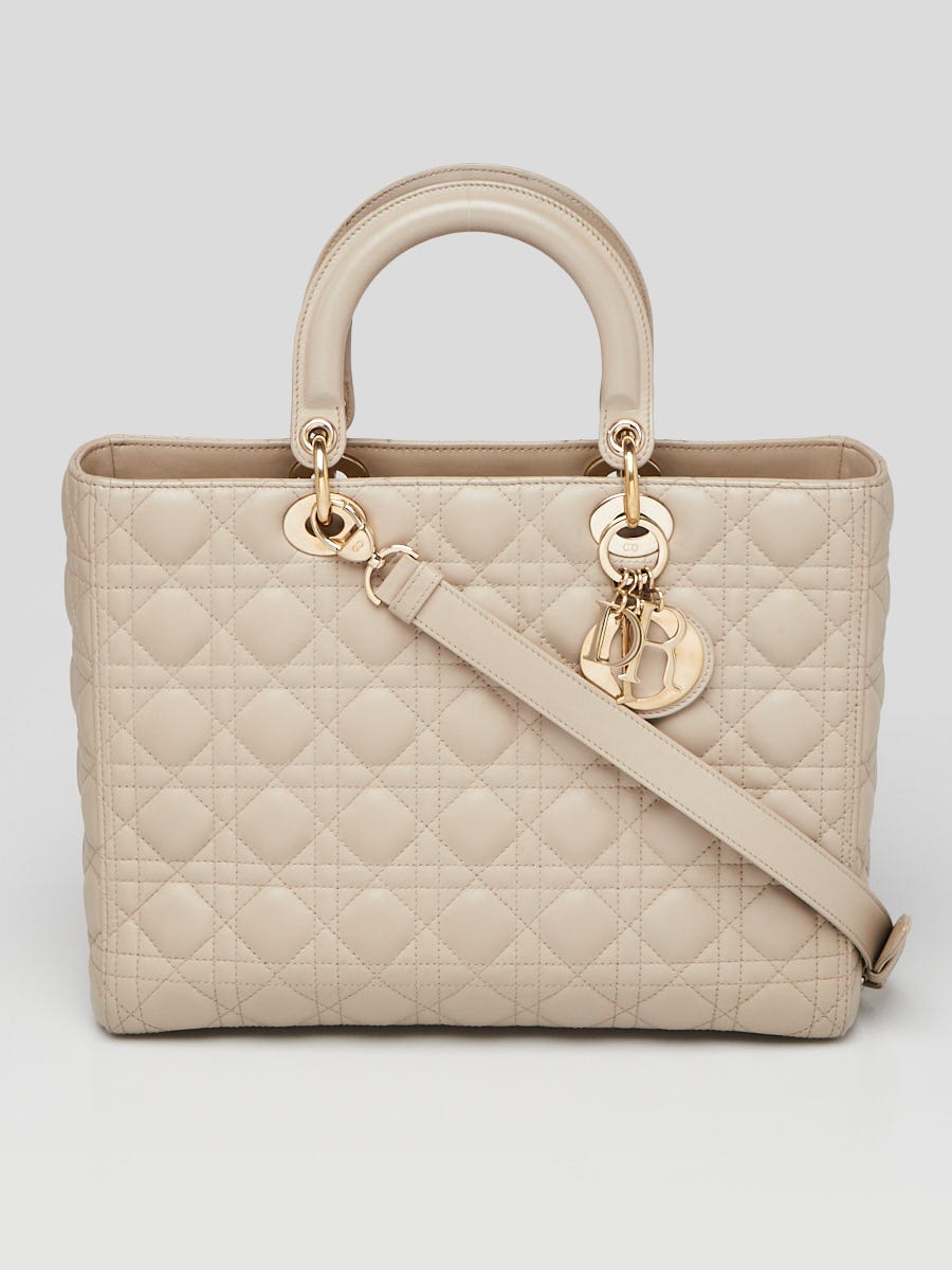Christian Dior Light Coral Cannage Quilted Lambskin Leather Medium