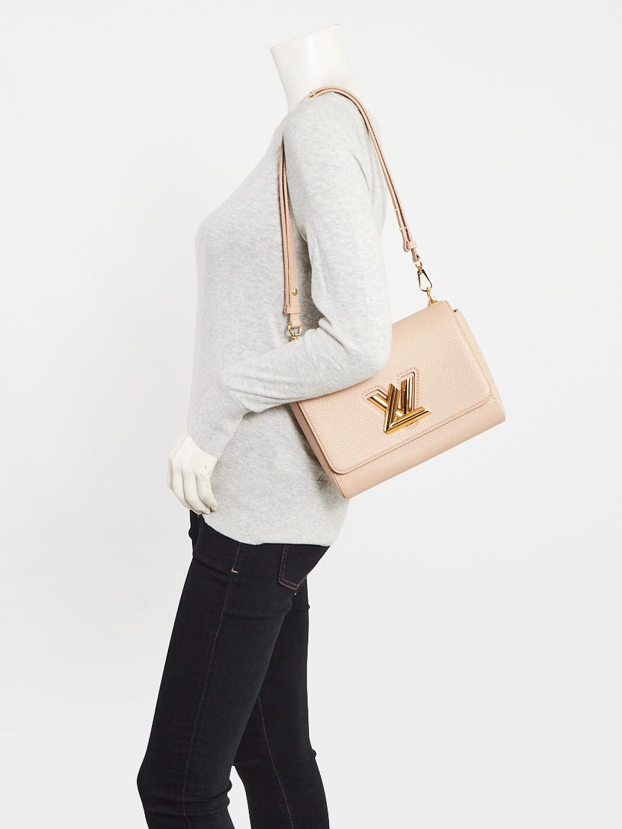 Louis Vuitton Beige Pebbled Leather/Shearling Twist MM Bag