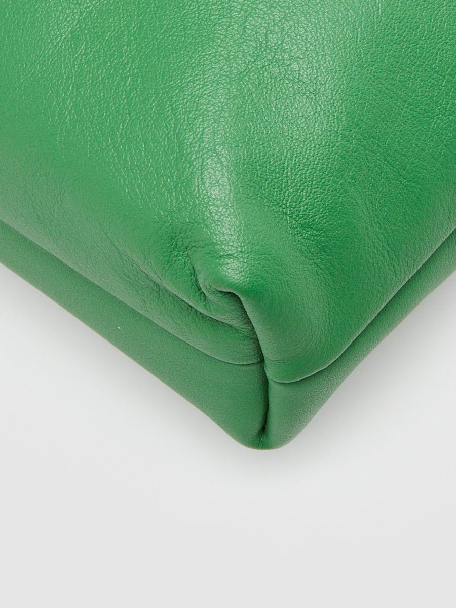 Loewe Green Soft Grained Leather Small Pebble Pouch Bag | Yoogi's