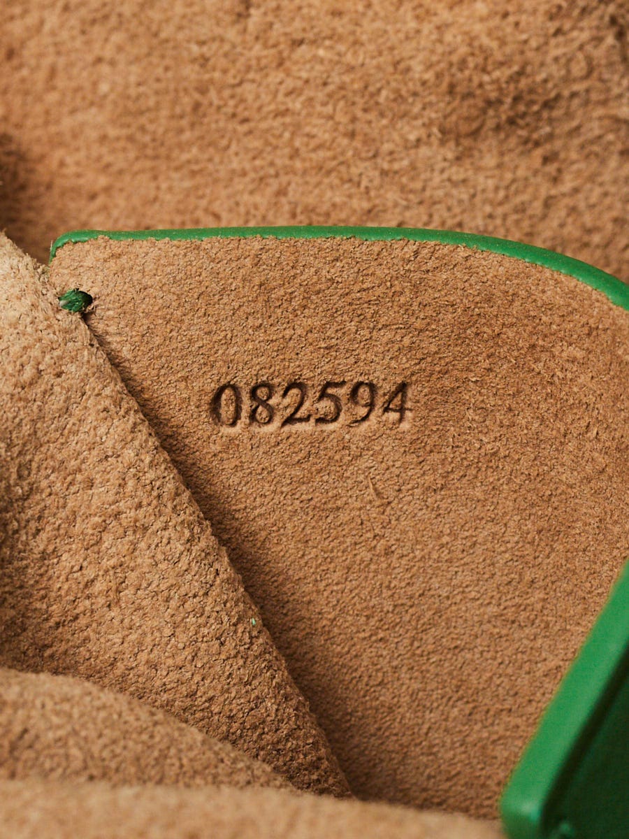 Loewe Green Soft Grained Leather Small Pebble Pouch Bag | Yoogi's