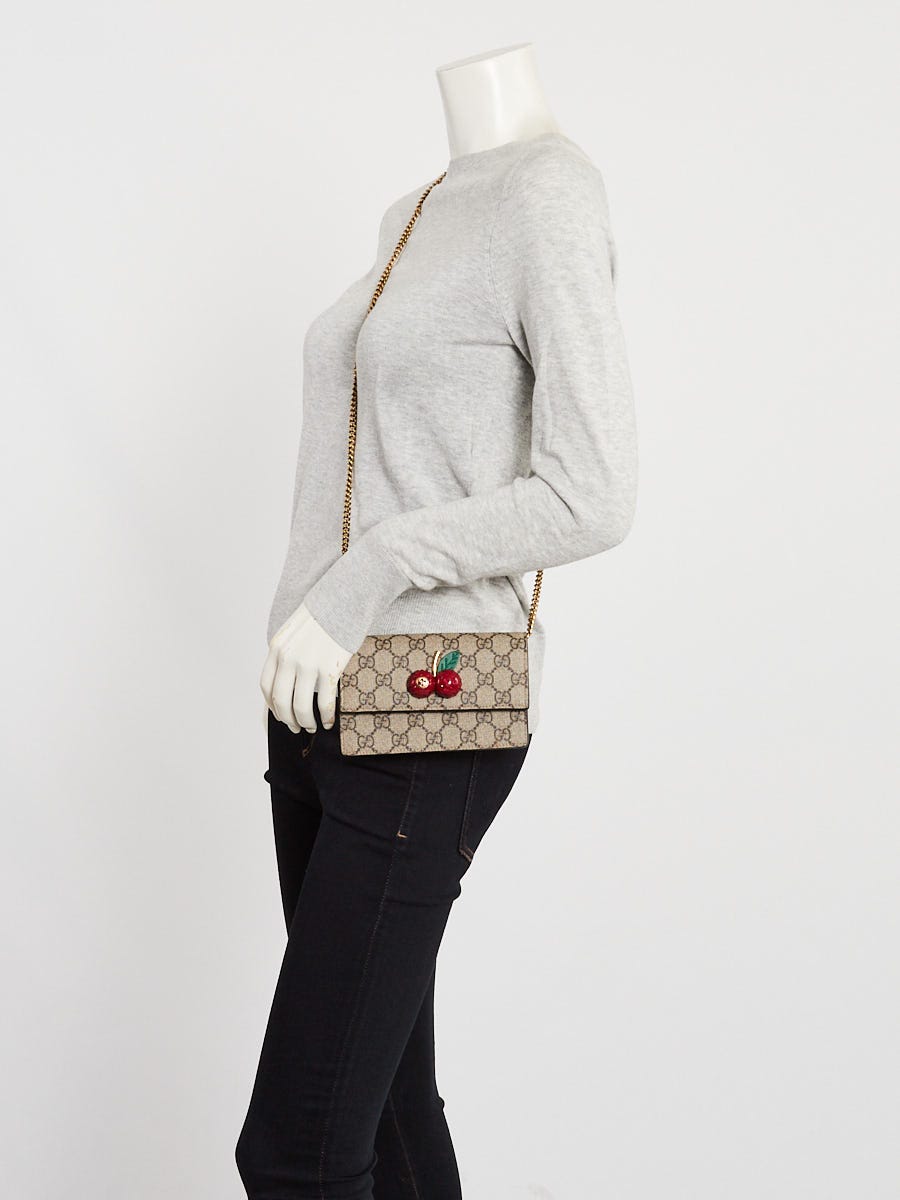 Gucci Beige/Red GG Coated Canvas/Leather Cherries Crossbody Bag