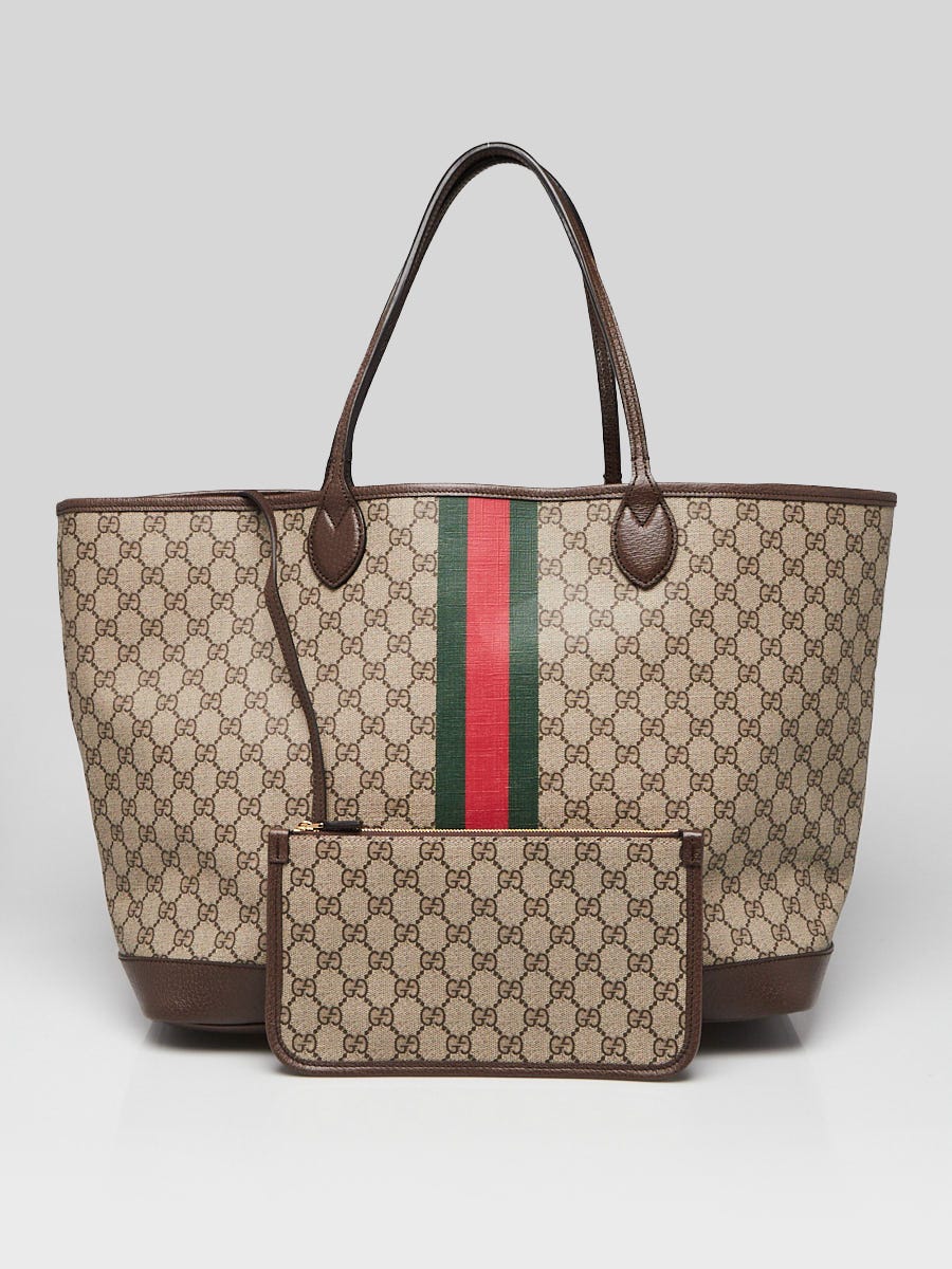 Gucci Beige/Ebony GG Coated Canvas Large Ophidia Tote Bag | Yoogi's Closet