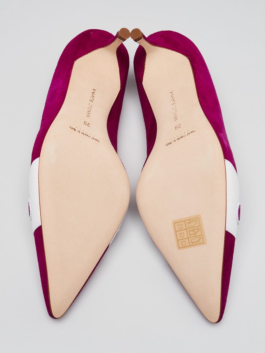 Manolo Blahnik Purple Suede Pointed Toe Pumps Size 8.5/39