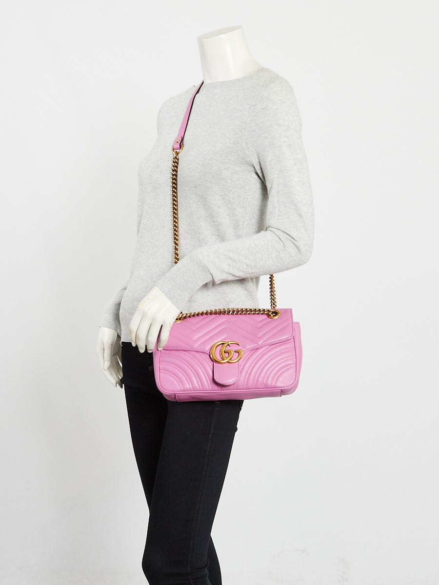 Gucci Purple Quilted Leather Marmont Small Shoulder Bag