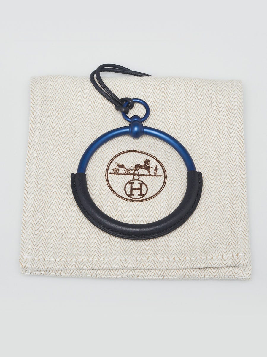 Hermes Blue/Black Titanium and Leather Grand Loop Necklace