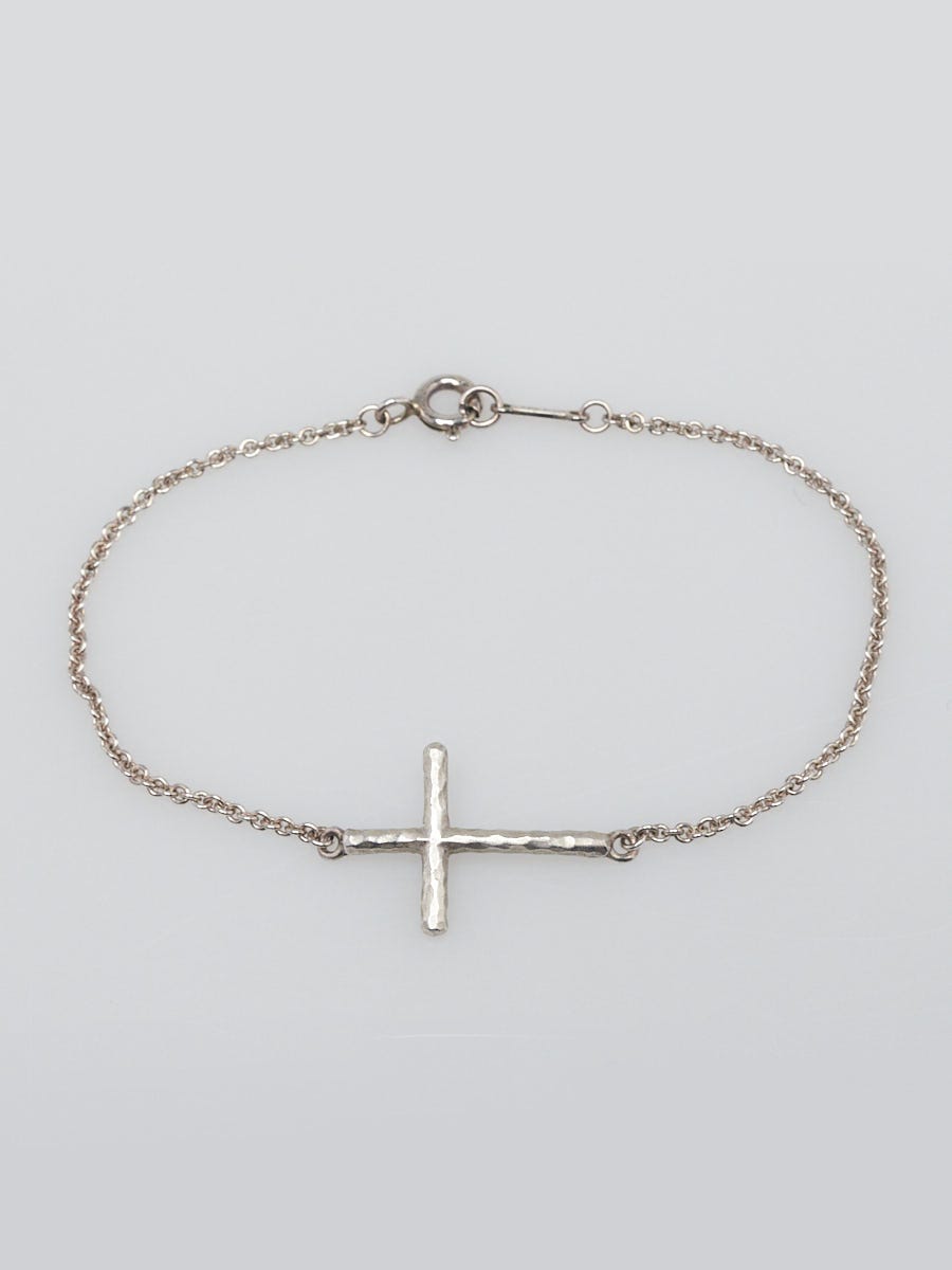 Tiffany & Co. Sterling Silver Paloma Picasso Hammered Cross Bracelet