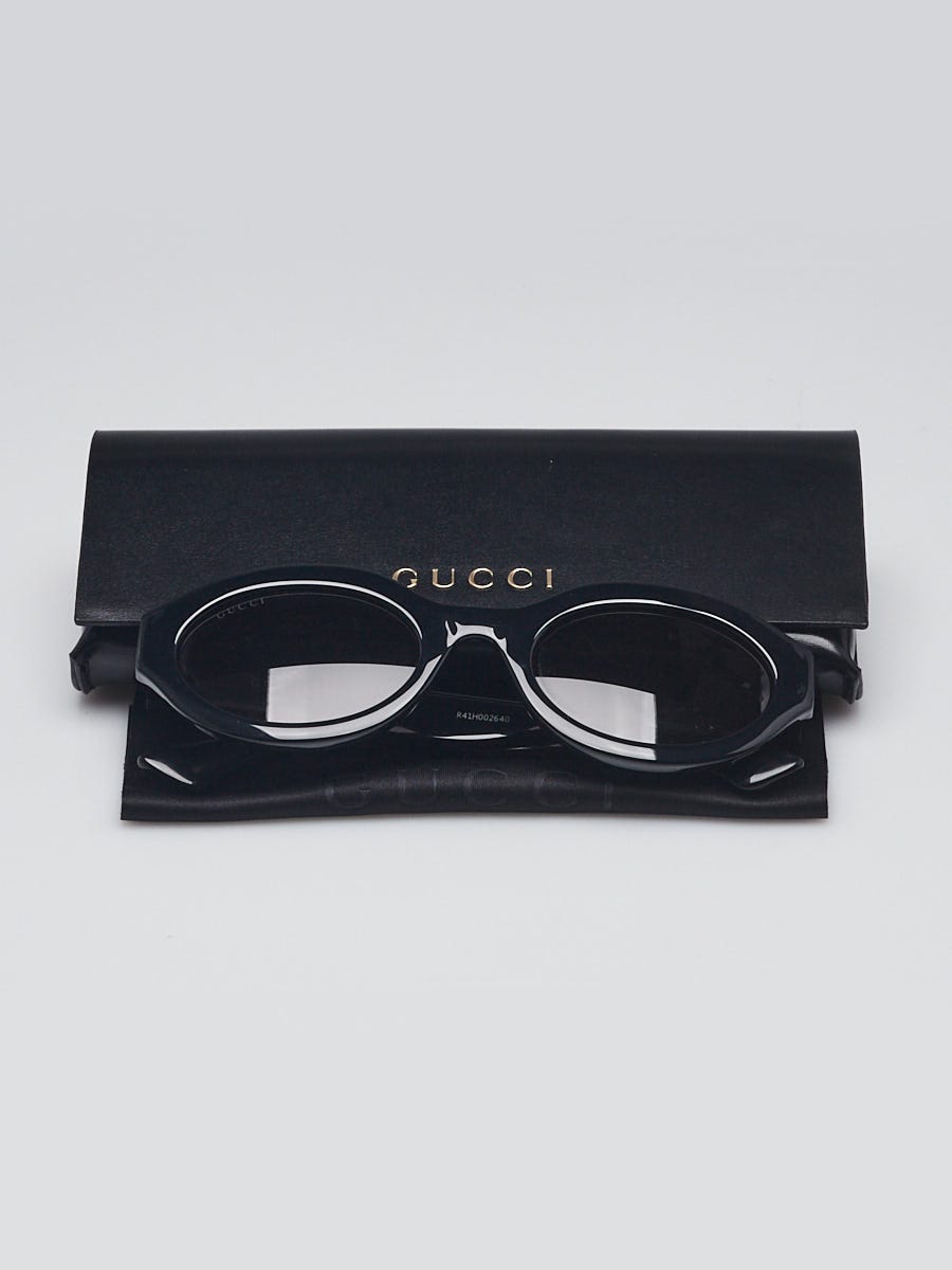Gucci Black Acetate Low Profile Oval Sunglasses - GG1579S
