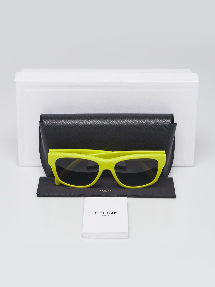 Celine Neon Yellow Acetate Frame Tinted Sunglasses CL40249U