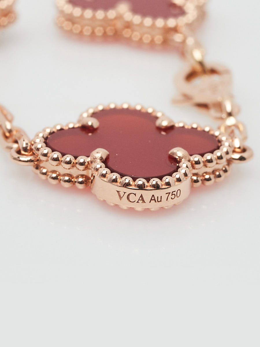 Van Cleef & Arpels 18k Rose Gold Guilloche and Carnelian Vintage