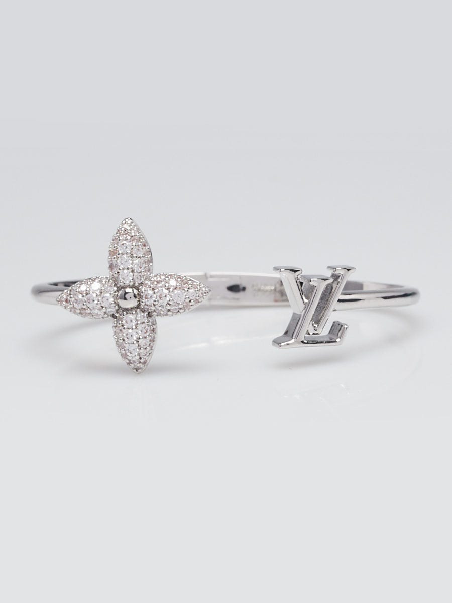 Louis Vuitton Silvertone Metal and Crystal Louisette Signature