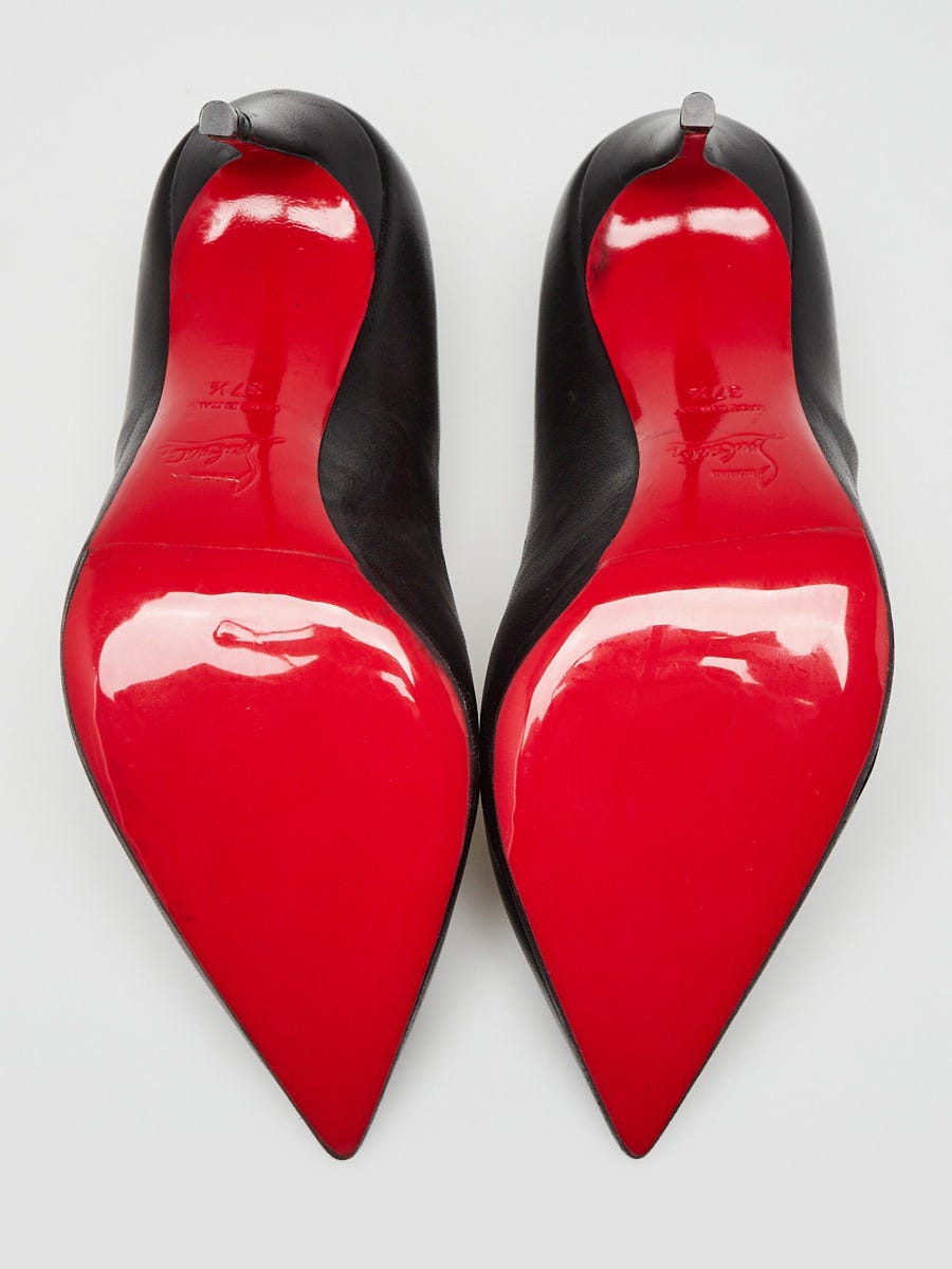 Christian Louboutin Black Leather Pigalle Follies 100 Pumps Size 7/37.5