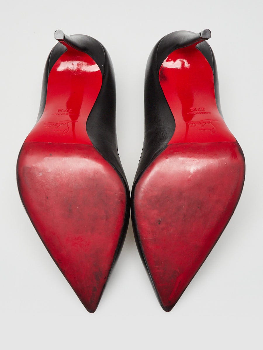 Christian Louboutin Black Leather Pigalle Follies 100 Pumps Size 7/37.5