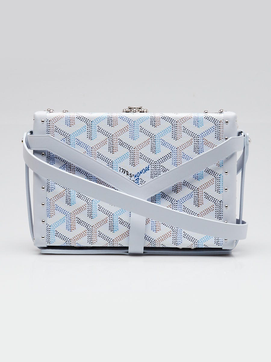 Goyard Polar Blue Chevron Print Coated Canvas Minaudiere Clutch
