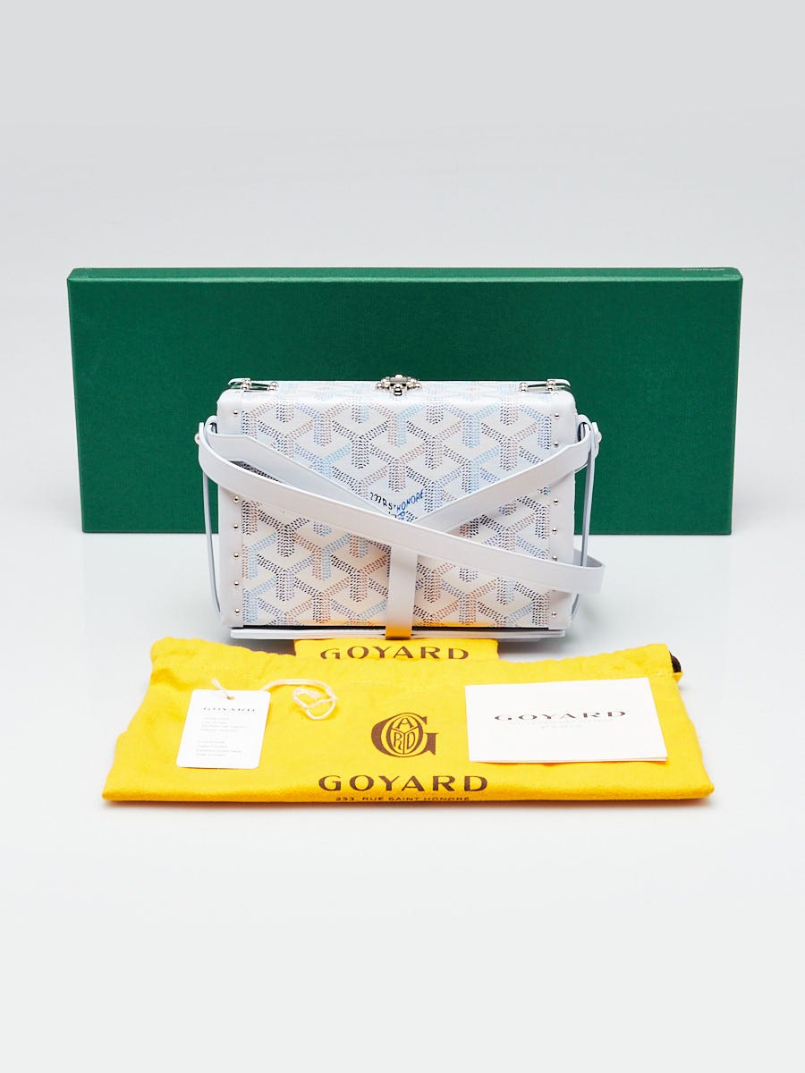 Goyard Polar Blue Chevron Print Coated Canvas Minaudiere Clutch