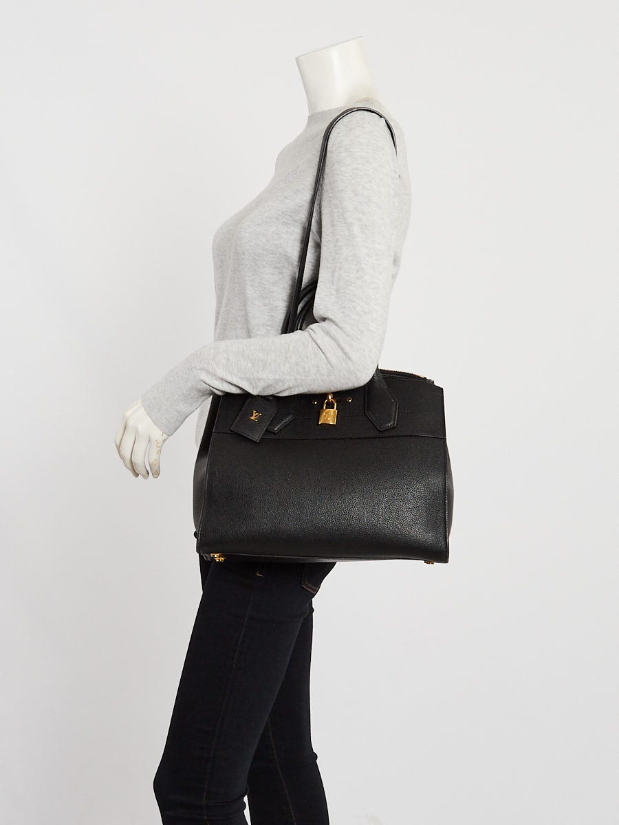Louis Vuitton Black Leather City Steamer MM Bag