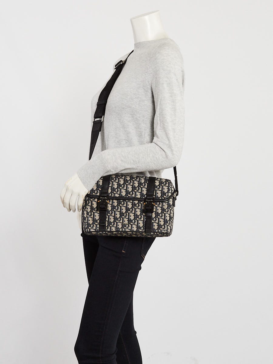 Christian Dior Blue Oblique Canvas Hit The Road Messenger Bag