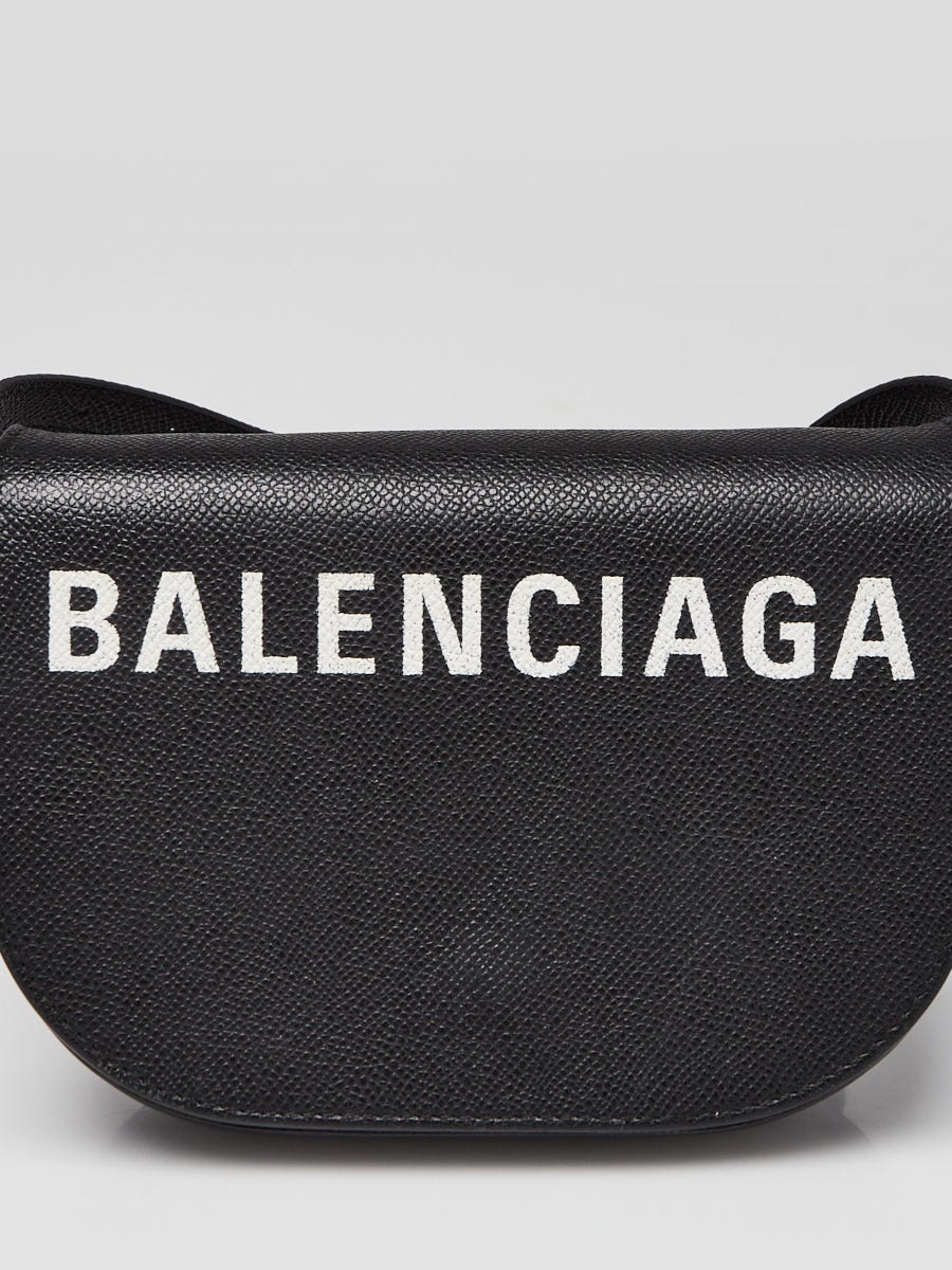 Balenciaga Black Grained Leather Ville Day XS Crossbody Flap Bag