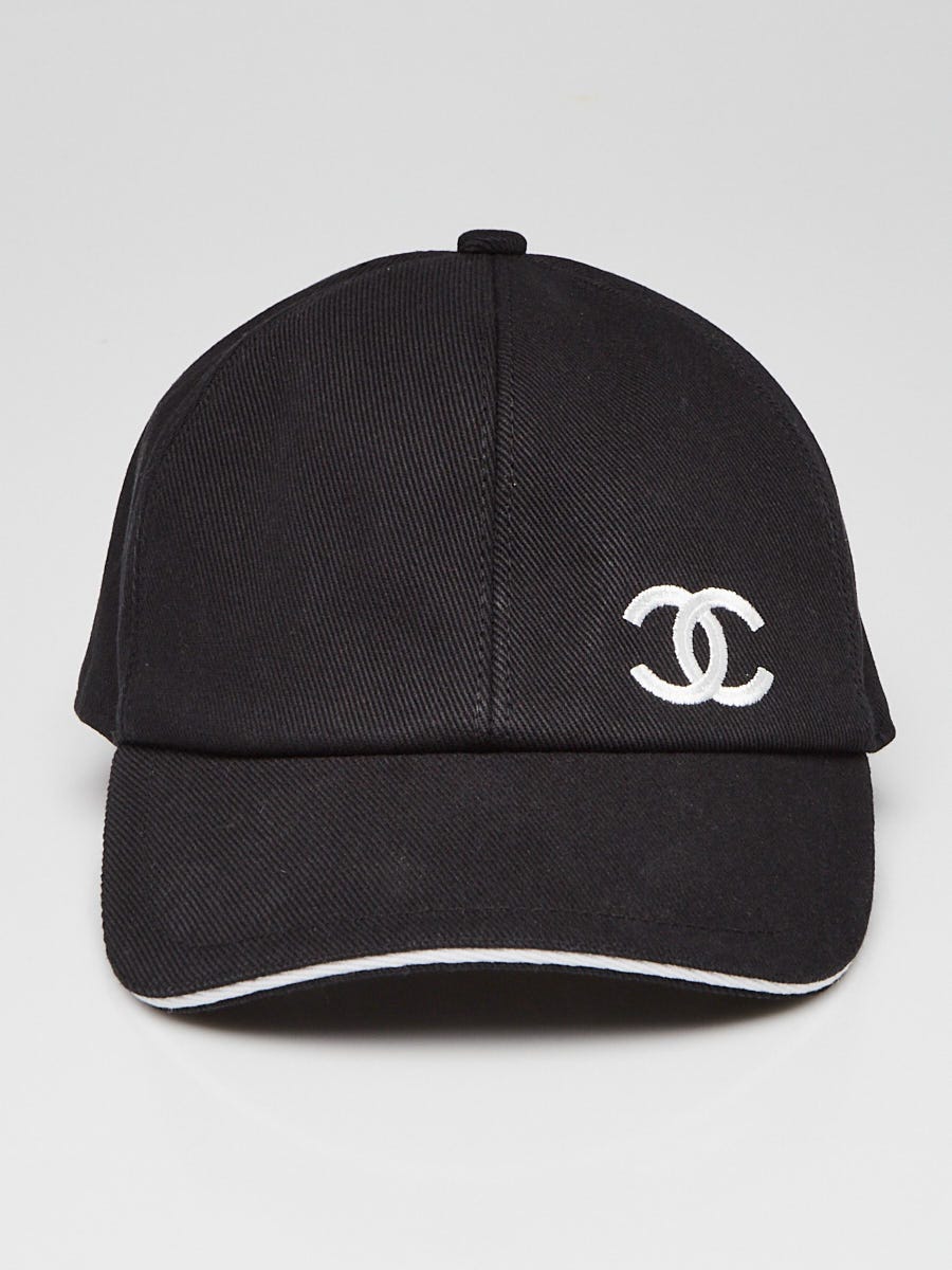 Chanel Black Cotton CC Logo Baseball Hat | Yoogi's Closet