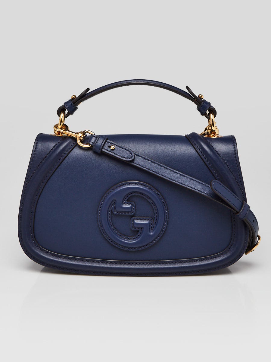 Gucci Blue Leather Medium Blondie Top Handle Shoulder Bag | Yoogi's Closet