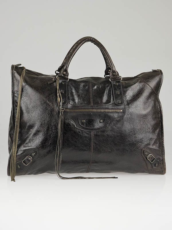 Balenciaga Cafe Chevre Leather Weekender Bag
