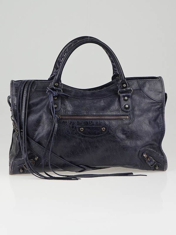 Balenciaga Officier Lambskin Leather Motorcycle City Bag