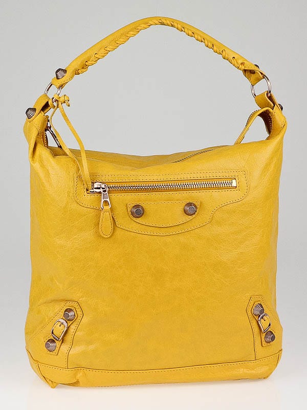 Balenciaga Mangue Lambskin Leather Giant 12 Rose Gold Day Bag