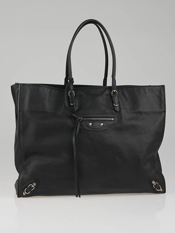Papier leather tote Balenciaga Black in Leather - 36910084