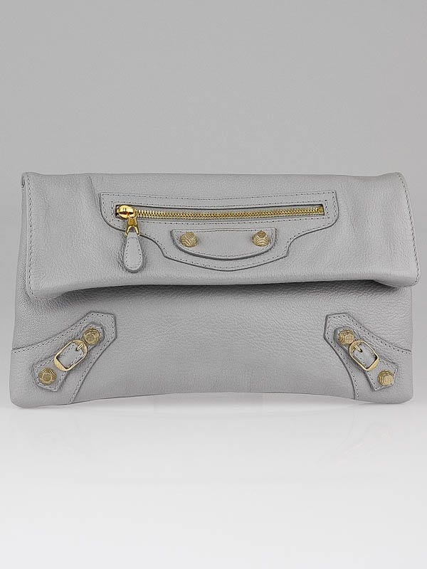 Balenciaga Ciment Hamilton Leather Giant 12 Gold Envelope Clutch Bag