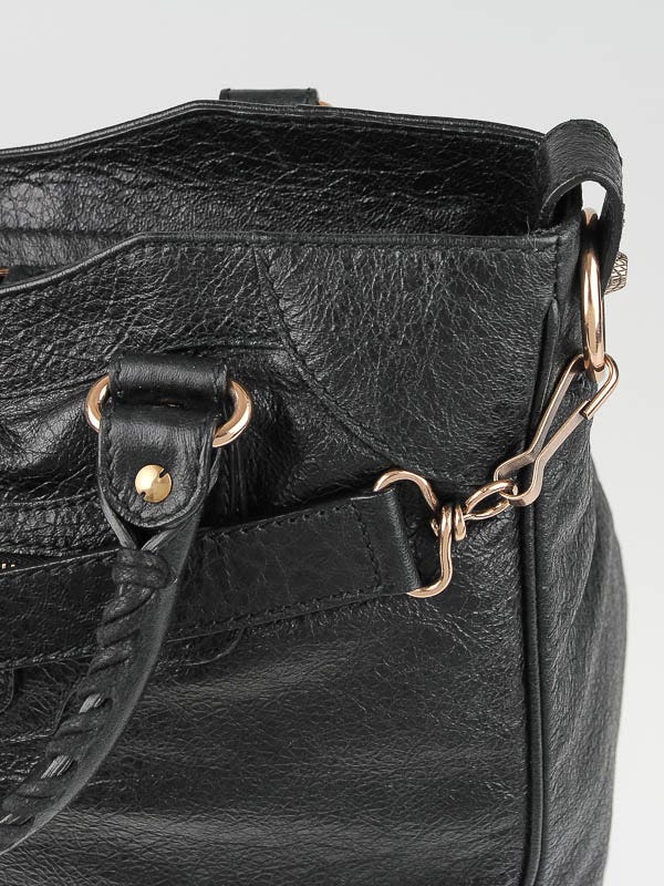 Balenciaga Black Lambskin Leather Giant 12 Rose Gold Velo Bag