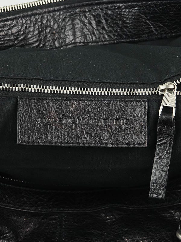 Balenciaga Black Lambskin Leather Squash M Duffle Bag | Yoogi's Closet