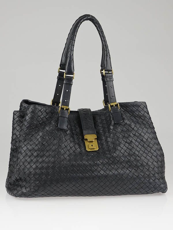 Bottega Veneta Iron Intrecciato Nappa Leather Roma Tote Bag