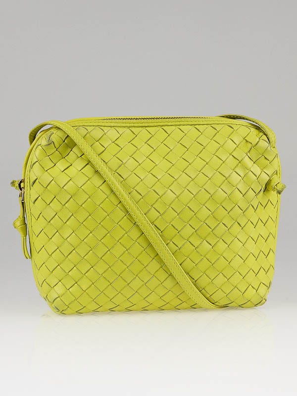 Bottega Veneta Yellow Woven Leather Small Crossbody Bag
