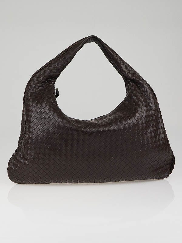 Bottega Veneta Chocolate Brown Large Veneta Woven Hobo Bag
