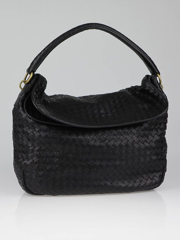 Bottega Veneta Black Leather And Wool Shoulder Bag - 11GGFA