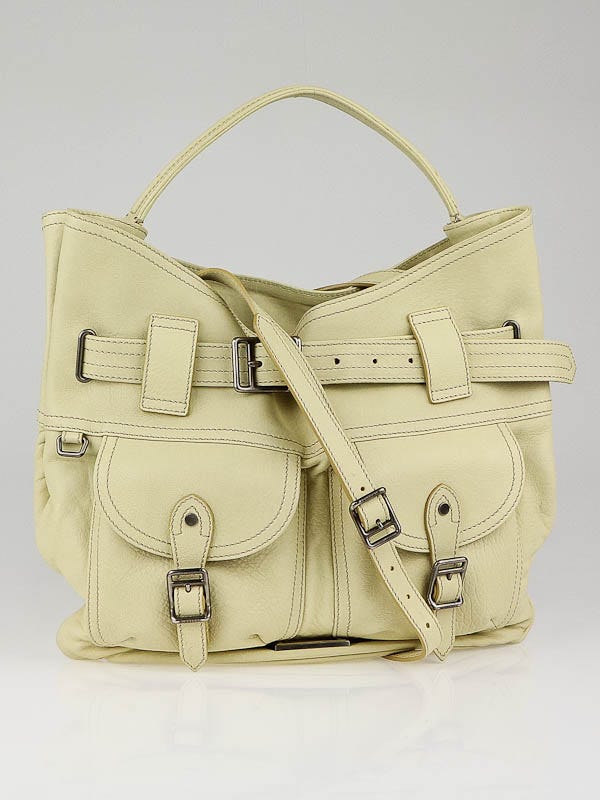 Burberry Camomile Leather Front Pocket Crompton Shoulder Bag