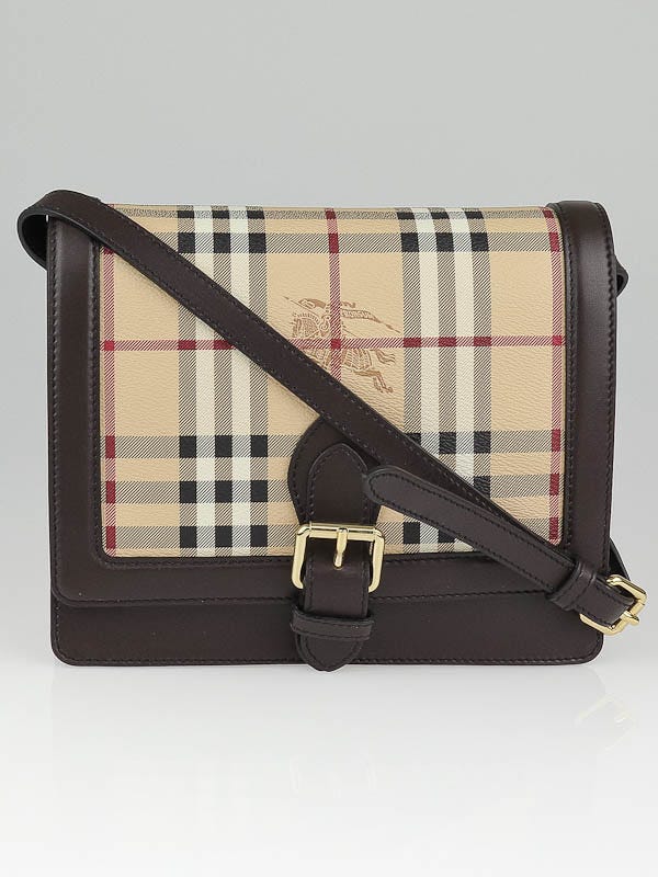 Burberry Haymarket Check Canvas Small Paisley Crossbody Bag