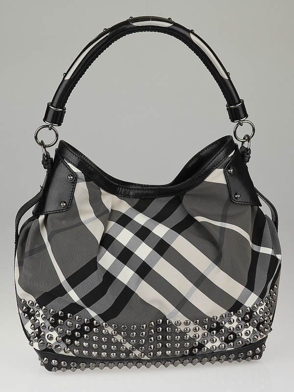 Burberry Shoulder Bag Hobo Bag in Black/gray/white Nova Check 
