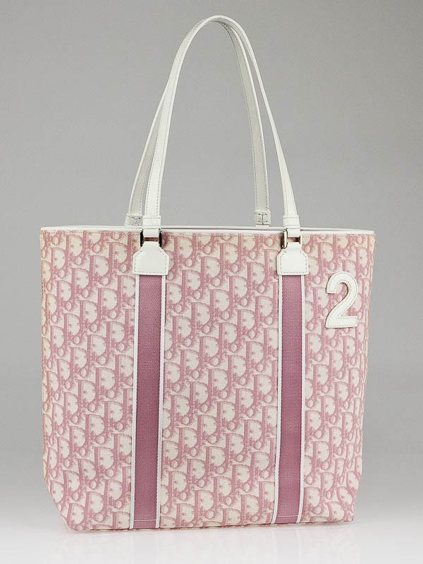 Christian Dior Pink Coated Canvas No. 2 Trotter Tote Bag