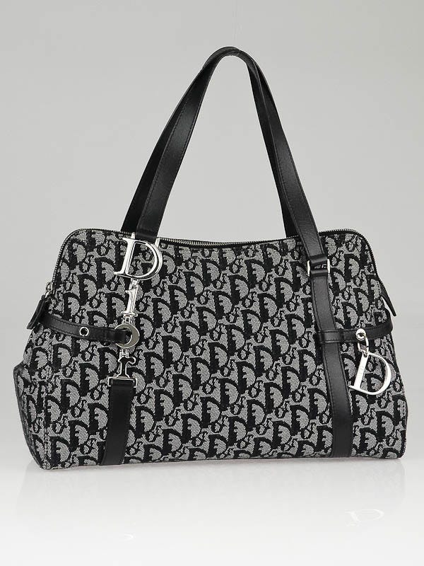 Christian Dior Blue Diorissimo Canvas Medium Shoulder Bag