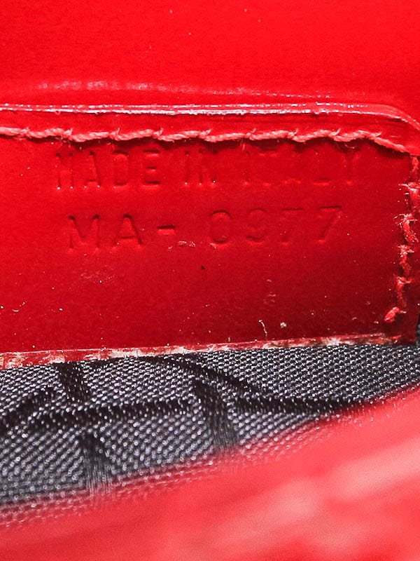 Christian Dior Red Cannage Quilted Patent Leather Micro Lady