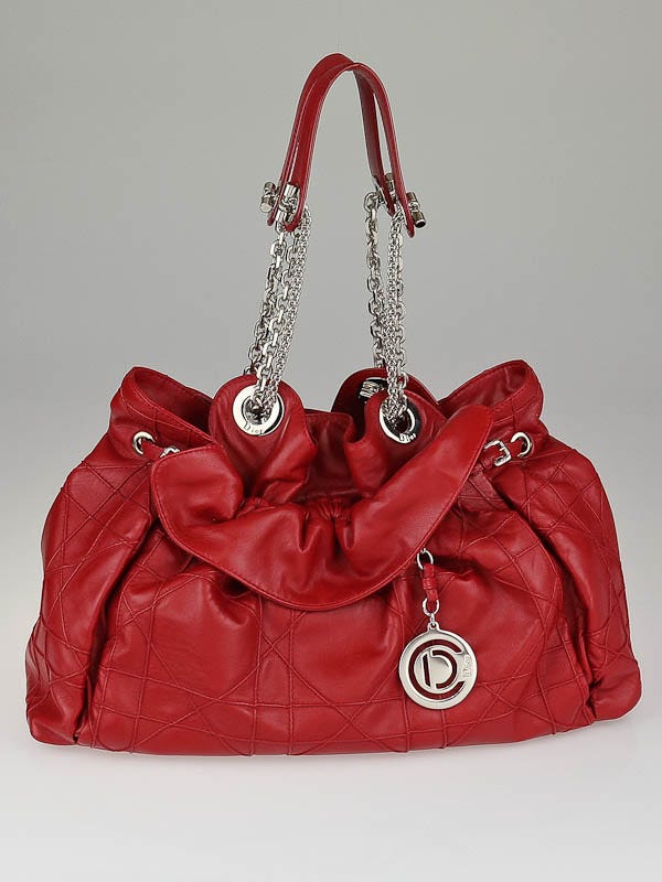 Christian Dior Red Quilted Cannage Leather Le Trente Tote Bag