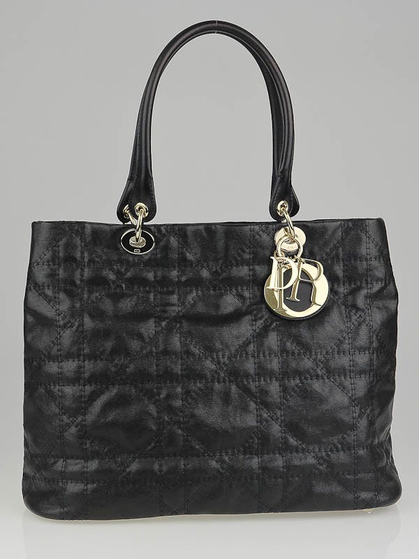 Christian Dior Black Cannage Coated Canvas Medium Metropole Tote Bag