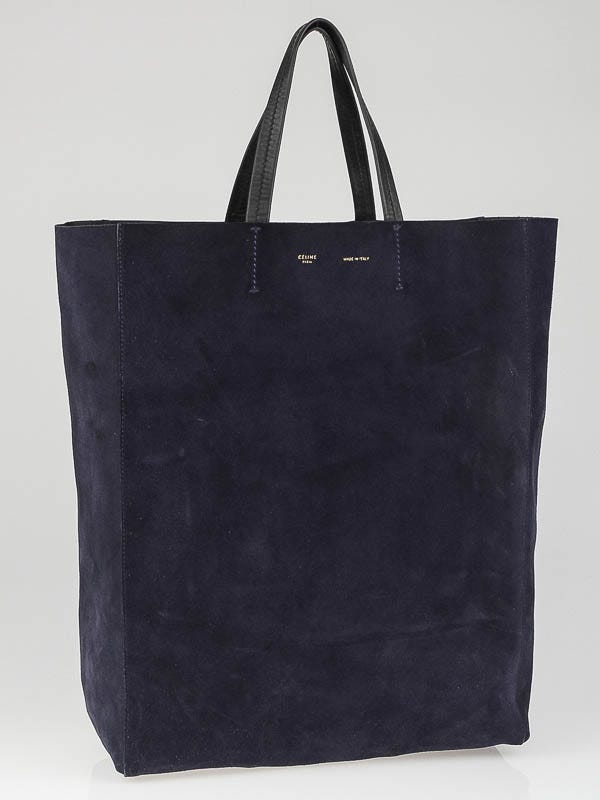 Celine Navy Blue Suede Cabas Tote Bag