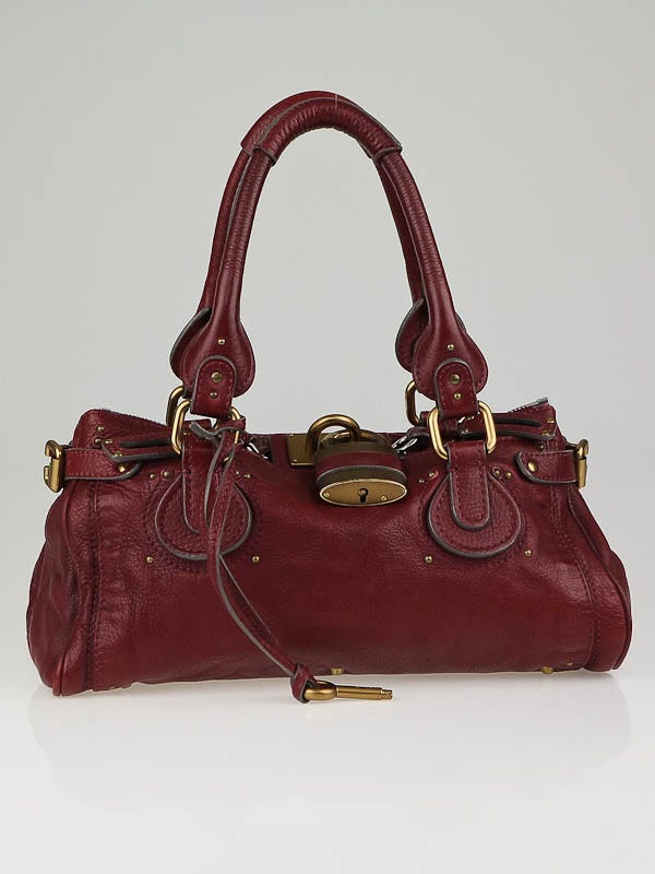 Chloe Grenat Leather Medium Paddington Satchel Bag | Yoogi's Closet