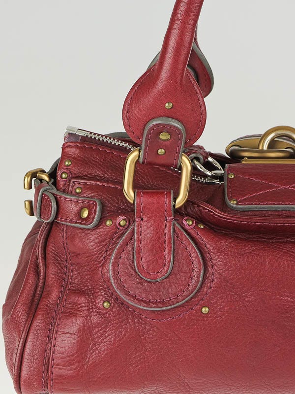 Chloe Grenat Leather Medium Paddington Satchel Bag | Yoogi's Closet