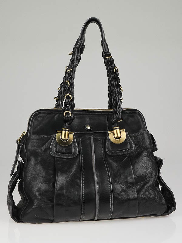 Chloe Black Leather Heloise Satchel Bag